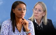 La exfiscal Diana Salazar y la asambleísta y madre del presidente, Annabella Azín.
