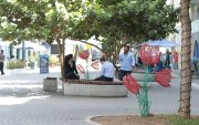 La calle Panamá y la Zona Rosa, en el centro de Guayaquil, suelen estar vacías entre semana. El eslogan de Rincón Mágico aún no atrae visitantes.