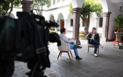 Daniel Noboa participó de una conversación con el comunicador Jorge Yunda.