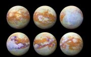 Titán. Las seis imágenes infrarrojas de Titán, la luna más grande de Saturno.