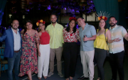 Robert Gómez, Carla Torres, Miulin Lama, Erik Holst, Tatiana Toala, Carlos Torres, Mónica Torres y Fernando Pozo.