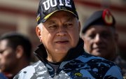 Diosdado Cabello, ministro de Interior y Justicia, durante una actividad oficial en Caracas, tras anunciar la incautación récord de drogas en Venezuela.