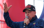 Diosdado Cabello durante un acto político en Venezuela, en medio de las gestiones para el retorno de Nicolás Maduro al poder.