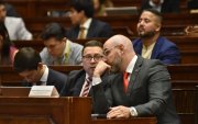 El presidente de la Judicatura, Mario Godoy, acudió al primer día de su juicio político.