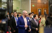 El juez anticorrupción Carlos Serrano compareció ante la Comisión de Fiscalización de la Asamblea durante el juicio político al presidente del Consejo de la Judicatura, Mario Godoy.