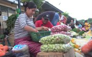 Uno de los mercados de Ecuador donde se puede comprar el frejol tierno, esas fundas cuestan 1 dólar.