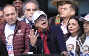 El presidente de Colombia, Gustavo Petro, habla durante una manifestación en la Plaza de Bolívar en Bogotá (Colombia).