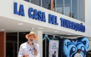 Pabel Muñoz durante la inauguración de la Casa del Tumbaqueño.