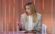 La primera ministra italiana, Giorgia Meloni, aparece en el programa de televisión italiano Raiuno Cinque Minuti,en Roma (Italia), el 20 de marzo de 2026.