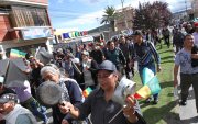 Una foto referencial de una marcha realizada por comerciantes y transportistas en Carchi en años pasados.