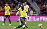 Enner valencia, delantero de Ecuador, en el duelo contra Marruecos el jueves 27 de marzo en Madrid.