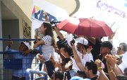 Fiorella Icaza, esposa del alcalde de Guayaquil con gritos alentaba a su esposo para que todo salga bien