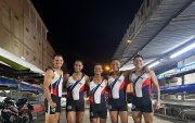 Integrantes del equipo Yahuarcocha-Astillero, listos para la regata en Guayaquil.
