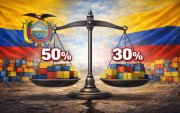 Ecuador aplica una tasa de seguridad a Colombia desde el 1 de febrero. Mientras tanto, el país vecino respondió con un arancel del 30 %.