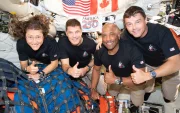 Fotografía cedida por la NASA donde aparecen los integrantes de la tripulación de la misión Artemis II.