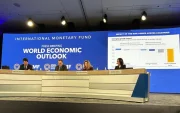 El FMI presentó este 14 de abril de 2026 las previsiones de crecimiento para 2026, en Wahington D. C., en Estados Unidos.