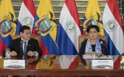 Rubén Ramírez y Gabriela Sommerfeld, cancilleres de Paraguay y Ecuador, respectivamente.