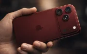 Supuesta filtración del iPhone 18 Pro Max revela un diseño robusto con triple cámara y acabado en tono rojo oscuro metálico.