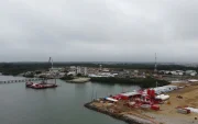 Una visión general del Puerto Bolívar.