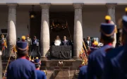 El presidente Daniel Noboa, en el Palacio de Carondelet; es cuestionado por la falta de titulares en varias carteras de Estado.