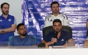 Cristhian Noboa (i) y José David Jiménez fueron electos en Emelec el 21 de febrero.