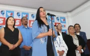 Gabriela Rivadeneira, presidenta de Revolución Ciudadana, cuestionó el momento político del regreso de su excompañero.