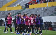 Los jugadores de Independiente del Valle celebran el séptimo título logrado por los rayados.