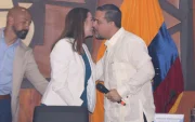 Ana María Gallardo, nueva viceprefecta, y Carlos Encalada, titular de la provincia del Guayas.