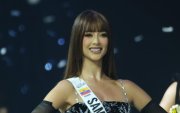Samantha Quenedit en su primera pasarela en el Miss Grand International All Stars.