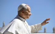 El papa León XIV, este miércoles 20 de mayo en la audiencia general semanal en la plaza de San Pedro, en Ciudad del Vaticano.