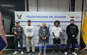 La Policía Nacional del Ecuador presentó a los implicados.