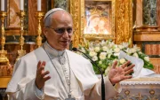 León XIV en el santuario de la Virgen del Buen Consejo en Genazzano