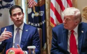 El secretario de Estado de Estados Unidos, Marco Rubio, y el presidente de Estados Unidos, Donald Trump, durante una reunión en la Casa Blanca en Washington, DC, EE. UU., el 27 de mayo de 2026.