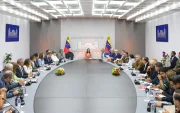 La presidenta encargada de Venezuela, Delcy Rodríguez, durante una reunión con el Consejo de Ministros este 26 de mayo de 2026, en Caracas (Venezuela).