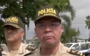 Comandante policial de El Oro durante un pronunciamiento público sobre la impunidad en procesos judiciales.