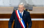El presidente de Chile, José Antonio Kast, este 1 de junio, durante su primer discurso sobre el estado del país, ante el Parlamento, en Valparaíso (Chile).