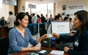 Referencial. Usuarios reciben sus cédulas en las oficinas del Registro Civil, tras la normalización del sistema