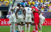 Los jugadores de la Selección de Ecuador previo al partido con Guatemala.