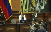 Mishel Mancheno asumió la Presidencia de la Asamblea Nacional tras la renuncia de Niels Olsen.