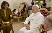El papa León XIV se reúne con víctimas de abusos de la Iglesia este 8 de junio de 2026, en la Nunciatura Apostólica en Madrid, durante su visita a España.