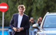 David Sánchez, hermano del presidente del Gobierno, a su llegada a la última sesión del juicio por su contratación en la Diputación de Badajoz.