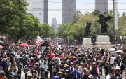 Protestas en Ciudad de México, en inmediaciones del estadio Azteca.