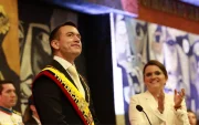Daniel Noboa y María José Pinto en el evento de Informe a la Nación del 24 de mayo de 2026.