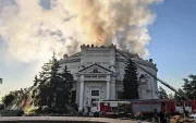 Daños provocados por el ataque ucraniano en el edificio del museo y monumento a la Defensa de Sebastopol de 1854-1855.