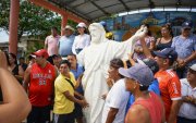 Los comuneros de Palmar se mostraron muy felices por el hallazgo del Cristo