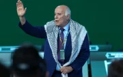 Imagen de archivo del presidente de la Federación Palestina durante una sesión oficial, antes de la controversia por la negativa de visa para ingresar a Estados Unidos.