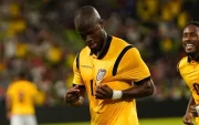 Enner Valencia celebra uno de sus goles con la selección de Ecuador.