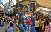 La Bahía, en el centro de Guayaquil, se llenó de camisetas amarillas, banderas y aficionados que aprovecharon las últimas horas antes del debut de Ecuador para comprar artículos de la Tri.