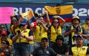Aficionados animan su equipo este domingo, previo a un partido del grupo E del Mundial de la FIFA 2026 entre Costa de Marfil y Ecuador