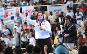 Referencial.Gabriela Rivadeneira participa en un acto político en Guayaquil.